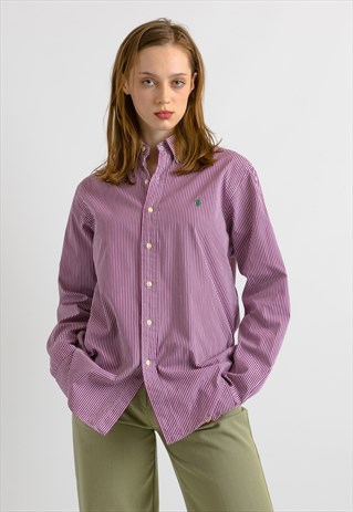 Ralph Lauren Striped Cotton Logo Mediun Shirt 7312