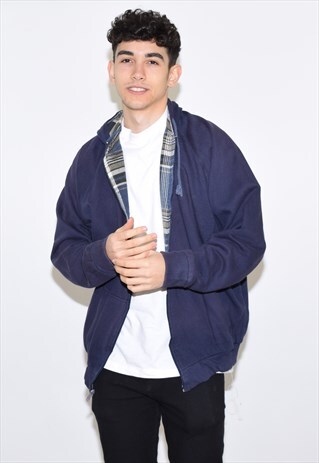 VINTAGE 90S BLUE DICKIES REVERSIBLE ZIP UP HOODIE