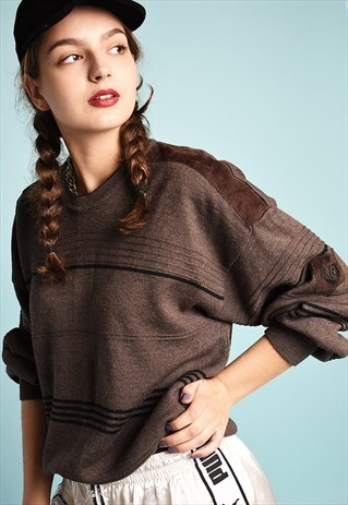 90'S RETRO SLOUCHY KNIT OVERSIZED FESTIVAL GARM JUMPER