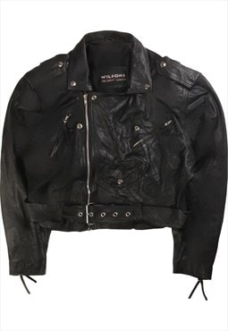 Vintage 90's Wilsons Leather Jacket Cropped Heavyweight
