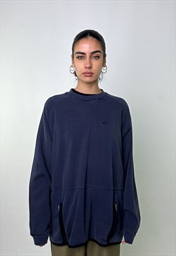 Navy Blue y2ks NIKE Embroidered Sweatshirt
