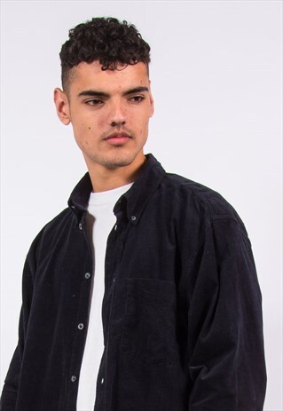 VINTAGE CORDUROY SHIRT NAVY BLUE CORD