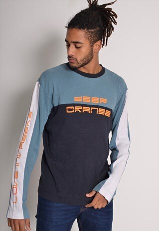 VINTAGE HUGO BOSS SWEATSHIRT JUMPER BLUE