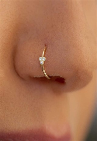 Nose and Ear Piercing with 3 Flowers 10mm