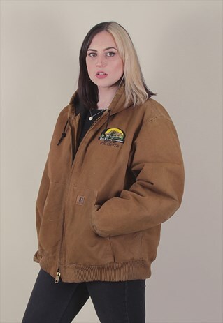 VINTAGE BEIGE OVERSIZED CARHARTT WORKWEAR JACKET /A6017