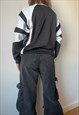 VINTAGE BLACK N WHITE ADIDAS SPORT BLOUSE