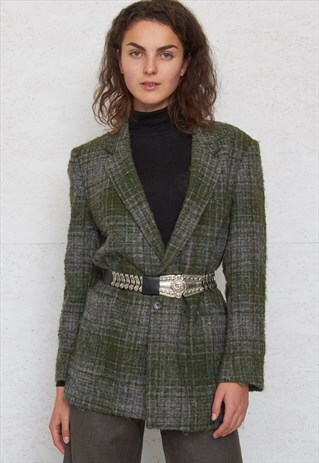 VINTAGE GREEN JP.CHAUVET WOOL BLAZER JACKET