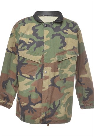 BEYOND RETRO VINTAGE CAMOUFLAGE PRINT MILITARY JACKET - L