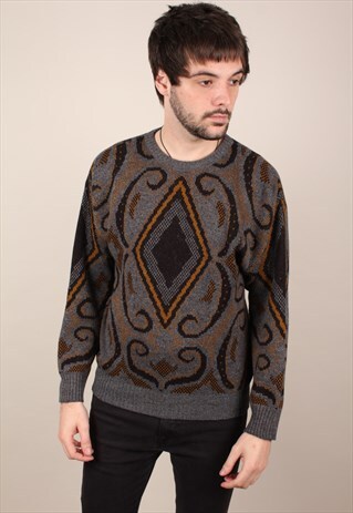 VINTAGE PATTERNED KNITTED JUMPER ASM1664