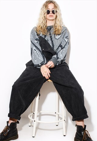 VINTAGE 80'S KNITTED OVERSIZED PATTERNED JUMPER 90'S