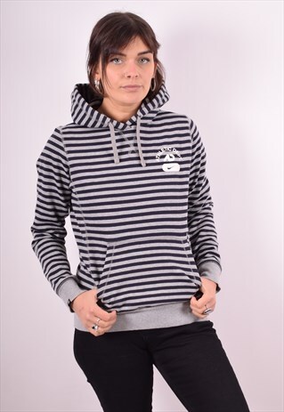 NIKE WOMENS VINTAGE HOODIE JUMPER MEDIUM GREY 90S