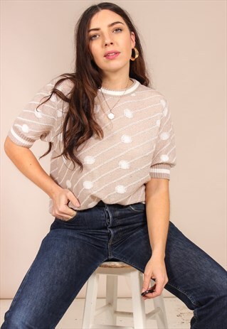 VINTAGE 80S JUMPER IN POLKA DOT