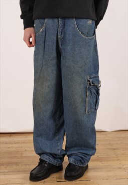 Vintage Jobb Baggy Jeans Men's Dark Blue