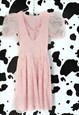 REVIVAL 80S PINK MONOCHROME COCKTAIL PARTY DISCO MIDI DRESS