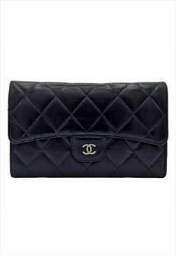 Wallet Chanel Timeless Classic, silver CC logo, Black