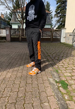 BAAD VINTAGE TROUSERS DARK GREY REWORKED ( PRINT SABOTAGE)