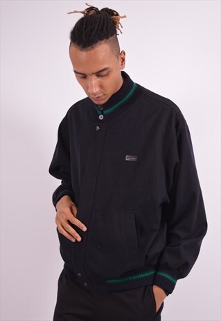 PAUL & SHARK MENS VINTAGE BOMBER JACKET XL NAVY BLUE 90S