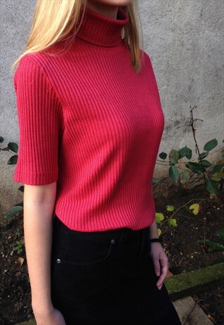 90S DUSTY RED TURTLE NECK TOP