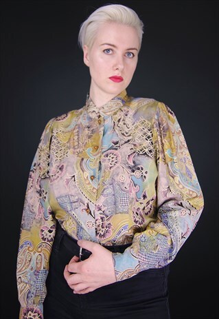 VINTAGE 80S GOLD BLOUSE