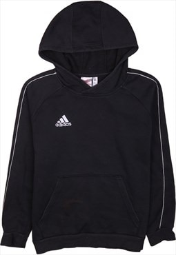 Adidas 90's Drawstring Sleeves Pullover Hoodie Large Black