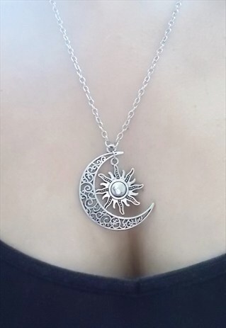 MOON AND SUN NECKLACE - SILVER NECKLACE