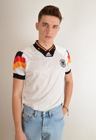 RARE VINTAGE ADIDAS FOOTBALL SHIRT GERMANY EURO '92 S