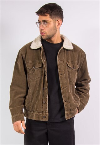 VINTAGE CORD JACKET SHEARLING SHERPA LINED