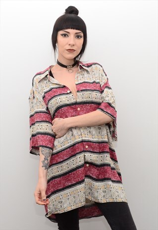 VINTAGE 90'S INDIE PATTERNED SUMMER SHIRT