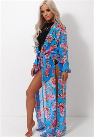 KAWAI FLORAL SPLIT KAFTAN