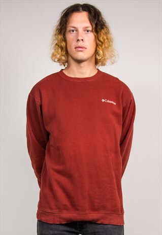 VINTAGE 90'S COLUMBIA MAROON SWEATSHIRT JUMPER