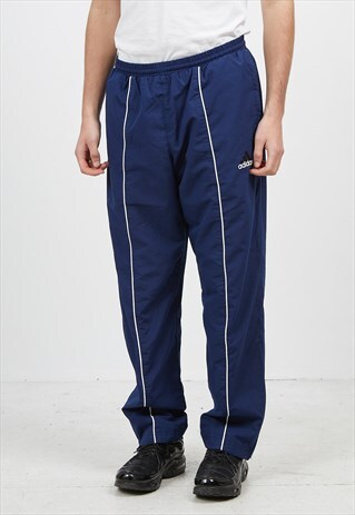 VINTAGE RETRO BLUE ADIDAS TRACK BOTTOMS JOGGERS