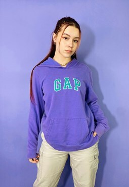 Vintage 90s Gap Embroidered Purple Hoodie