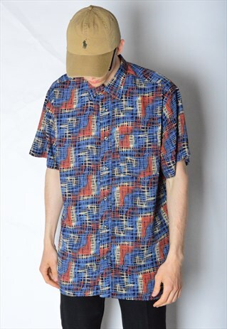 VINTAGE 90S ABSTRACT GRUNGE SHORT SLEEVE SHIRT