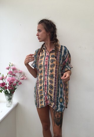CRAZY PATTERN OVERSIZED RETRO VINTAGE UNISEX FESTIVAL SHIRT