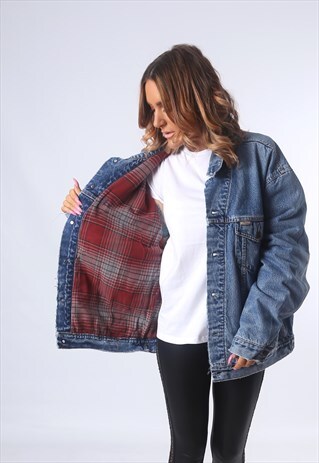 LEVIS DENIM JACKET LINED OVERSIZED FITTED UK 18 - 20 (53H)