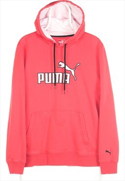 Vintage 90's Puma Hoodie Embroidered Spellout Red Large