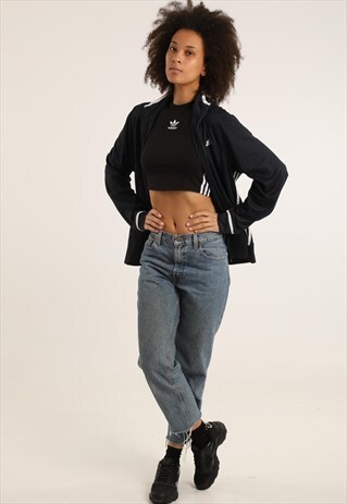 VINTAGE ADIDAS EMBROIDERED SPELLOUT ZIPPED SWEATSHIRT