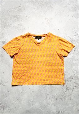 Fendi T Shirt Zucca Authentic Small Top Logo Monogram