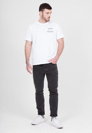 WHITE T-SHIRT WITH NOT COOL PRINT