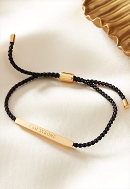 I Am Strong Reminder Rope Bracelet