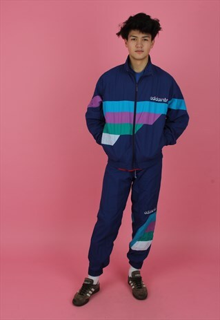 NAVY CUT & SEW ADIDAS FULL TRACKSUIT