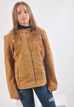Vintage 90's suede leather racer jacket