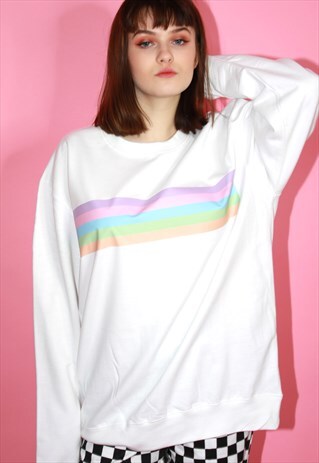 PASTEL RAINBOW STRIPE SWEATER