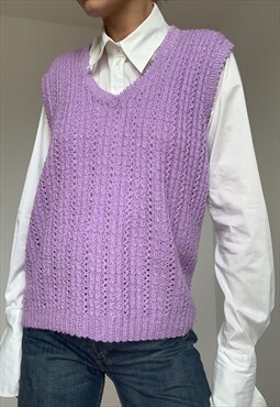 Vintage Oversized Lavender Cotton Vest