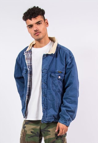 VINTAGE WRANGLER DENIM JACKET CORD COLLAR