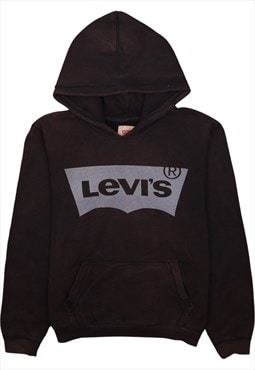 Vintage 90's Levi's Hoodie Spellout Pullover Black Medium