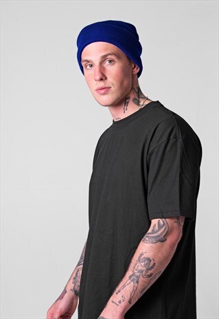 ESSENTIAL CUFFED BEANIE HAT - OXFORD NAVY BLUE
