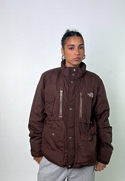 Brown The North Face 550 Puffer Jacket Coat