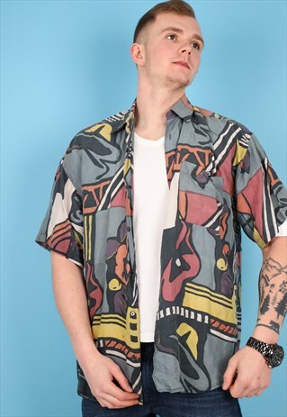 VINTAGE PATTERN SHIRT IN MULTI NS157