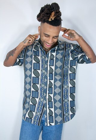 VINTAGE HAWAIIAN CRAZY PATTERNED SHIRT